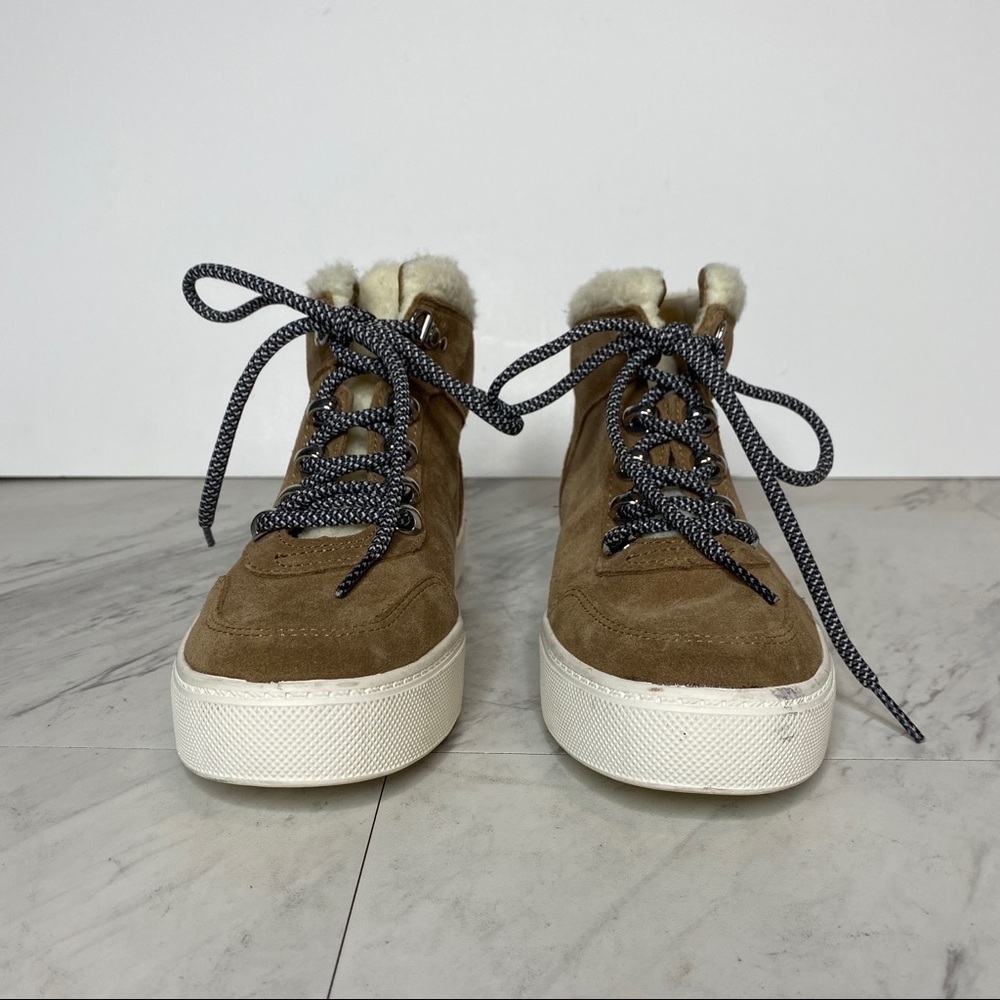 Marc Fisher Summa Faux Fur High Top Sneaker 6 1/2 - Picture 2 of 13